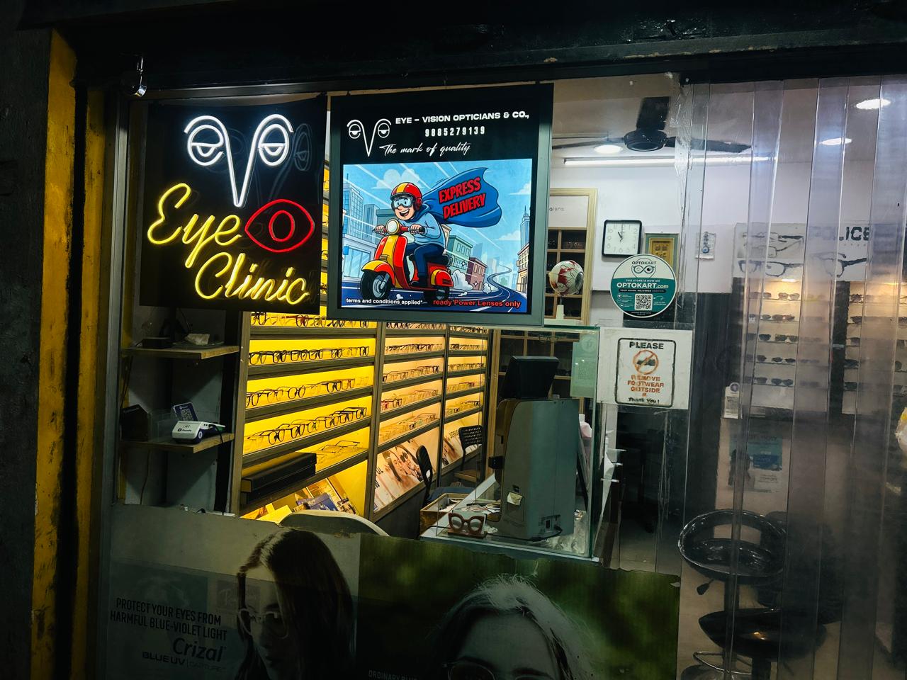 Eye Vision Opticians interior — Eye Clinic Hyderabad